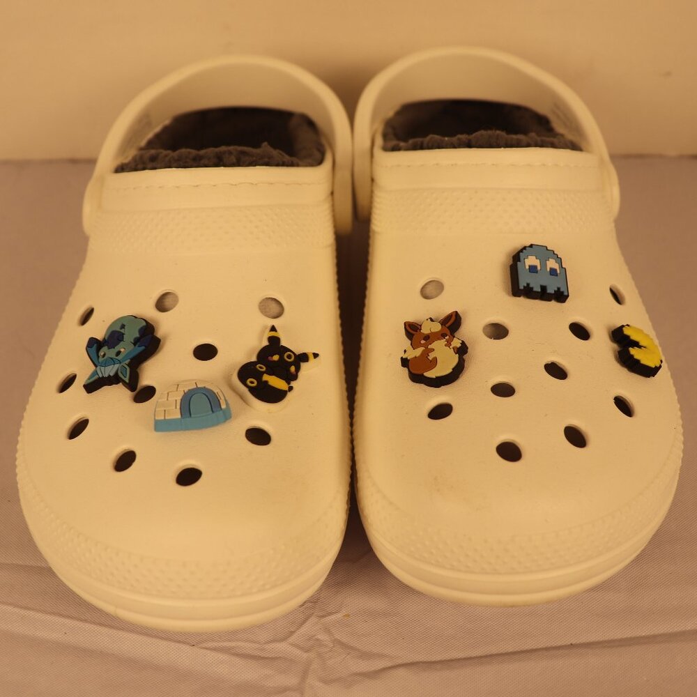 Crocs White Dual Comfort Men's and Women's Shoes Size M7 W9‎ with Emblems